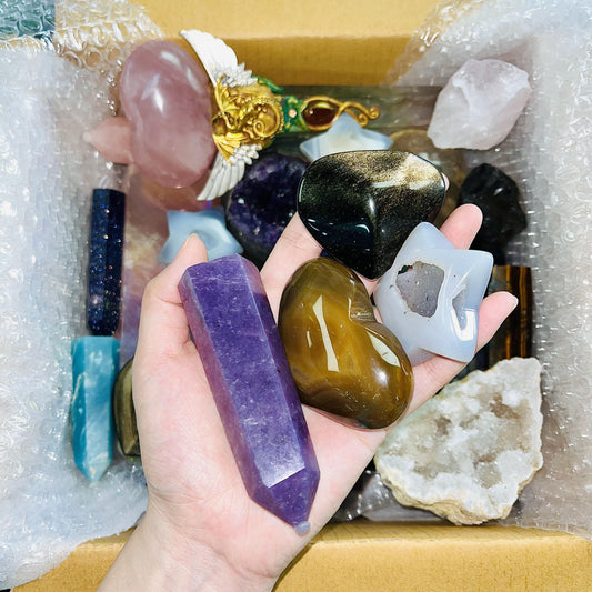 Crystal Mystery Box Large With Surprise Crystals QIBT Crystal